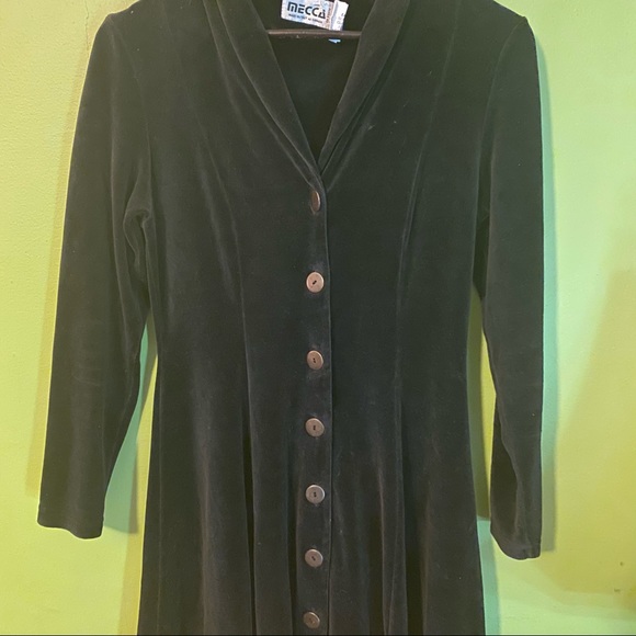 Vintage 1990’s velvet dress made in Canada - Picture 4 of 9